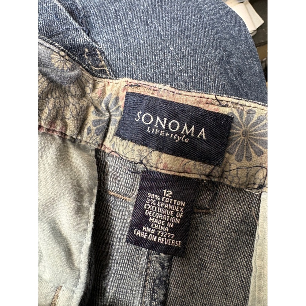 Sonoma Life + Style Womens Denim Pencil Skirt Dark Wash Blue Size 12 Stretch - Picture 7 of 8